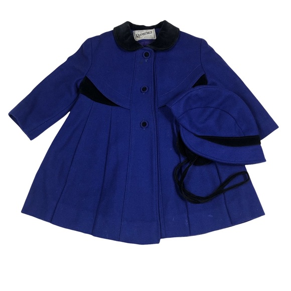 Rothschild Other - Rothschild Blue Dress Coat with Bonnet Hat 3T